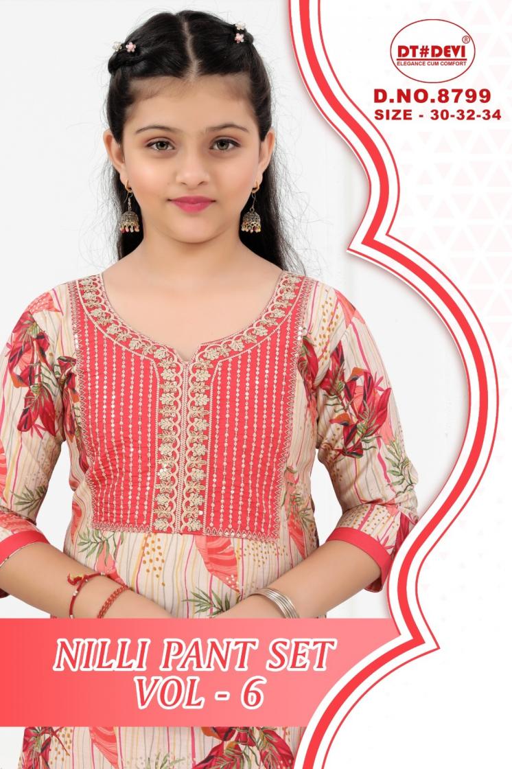 NILLI PANT SET VOL 6 BY DT DEVI MODAL PRINT 8799 READYMADE COMBO KIDS SUITS