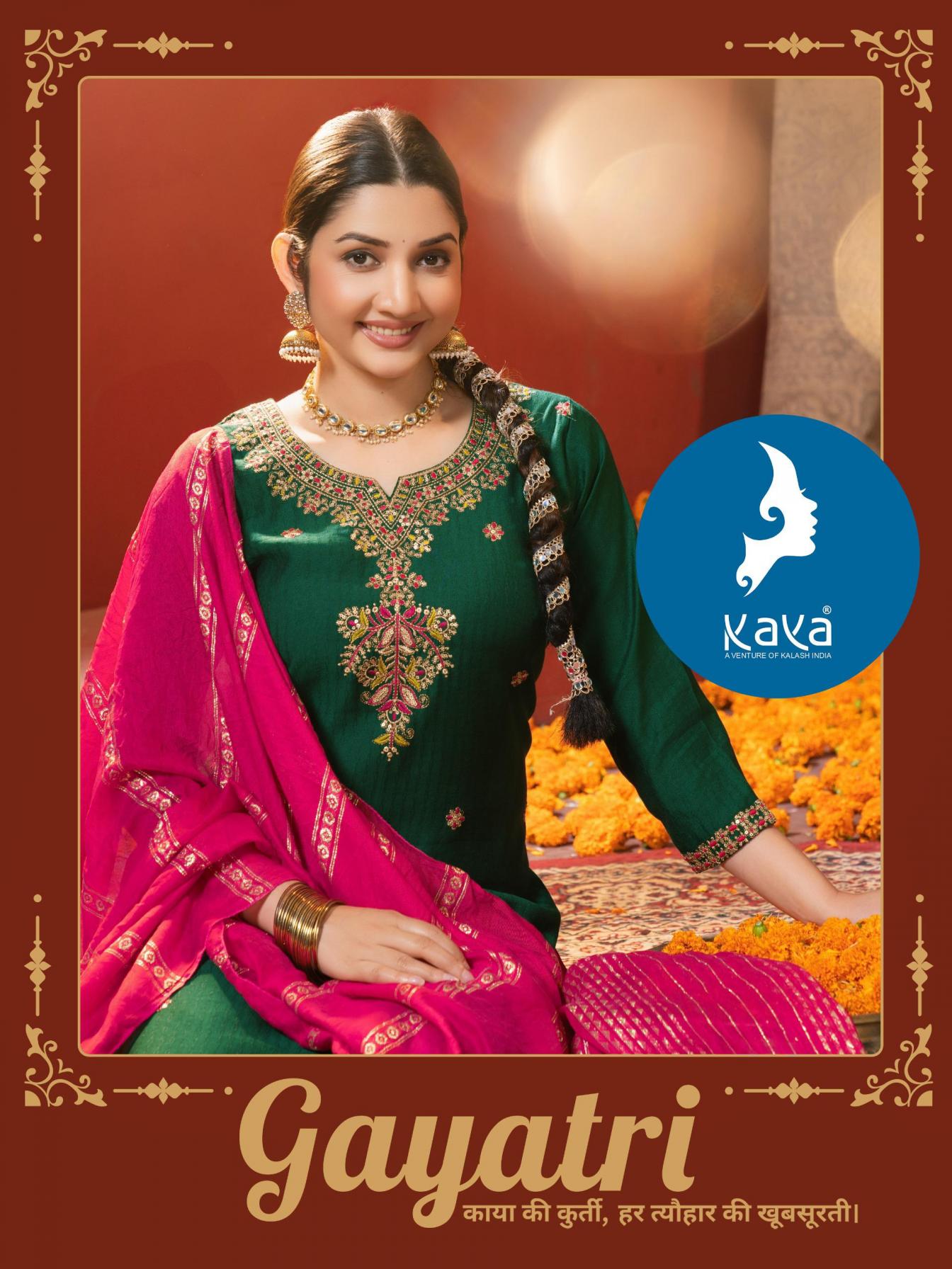 KAYA GAYATRI FULL STITCH UNIQUE ROMAN DOBY PLUS SIZE SUITS