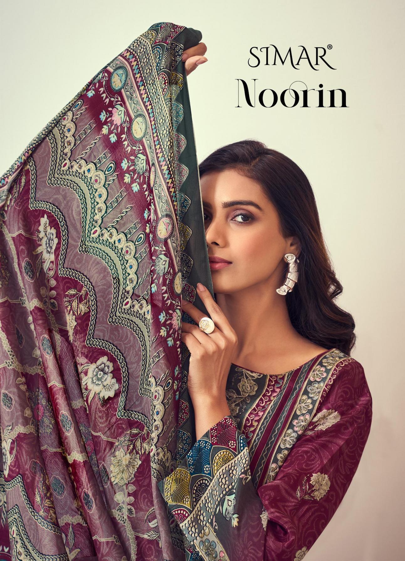 NOORNI BY GLOSSY NATURAL CRAPE PAKISTANI 3PCS DRESS