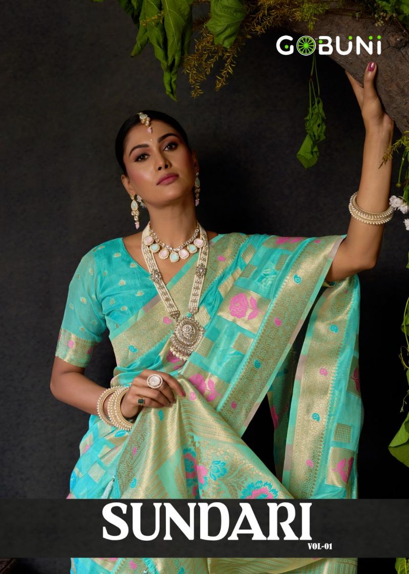 SUNDARI VOL 1 BY GOBUNI ORGANZA KHADI OCCASION WEAR SAREES 