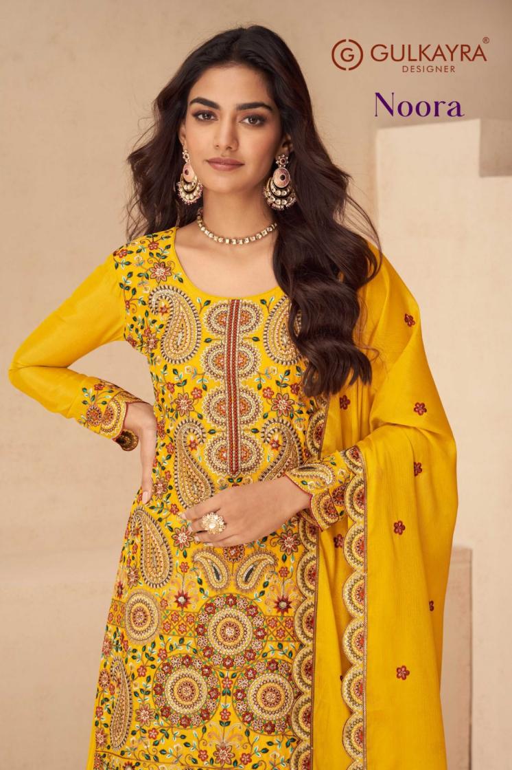 NOORA BY GULKAYRA DESIGNER READYMADE CHINON STYLISH PLAZZO SUITS 