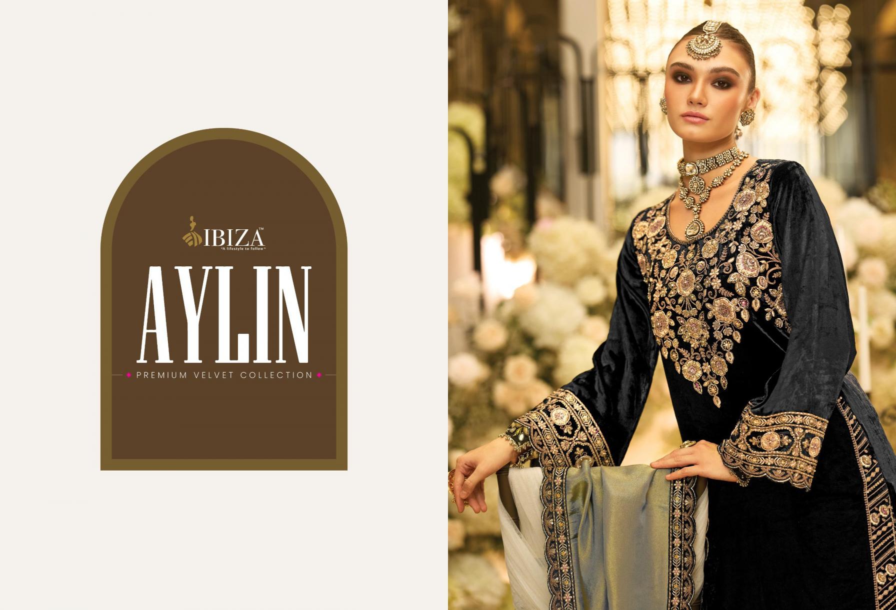 AYLIN BY IBIZA PRETTY LOOK VISCOSE VELVET SALAWR KAMEEZ 