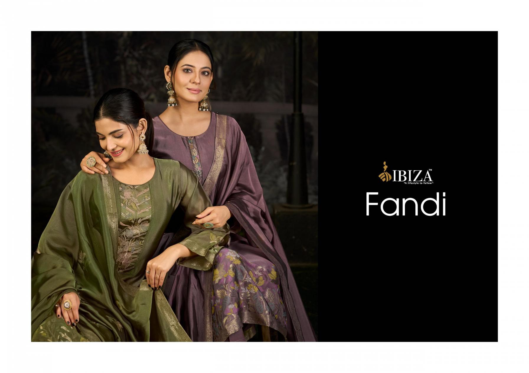 FANDI BY IBIZA CLASSIC BANGLORY SILK JACQUARD 3PCS DRESS
