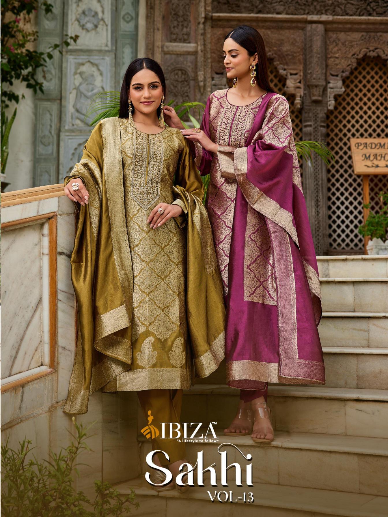 SAKHI VOL 13 BY IBIZA AMAZING CLASSIC BANGLORY SILK JQCQUARD SUITS
