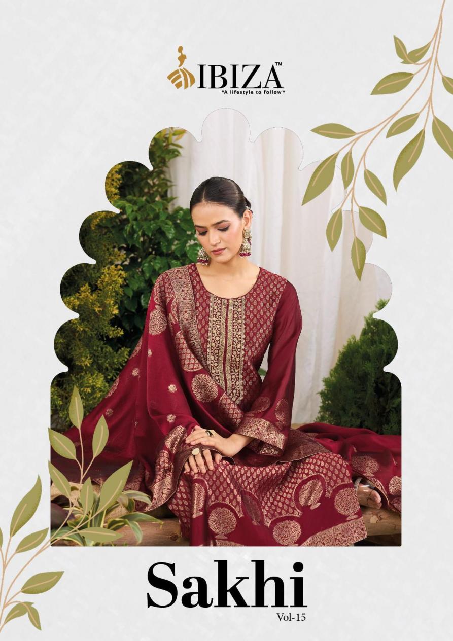 SAKHI VOL 15 BY IBIZA ELEGANCE BANGLORY SILK JACQUARD SALWAR SUIT 