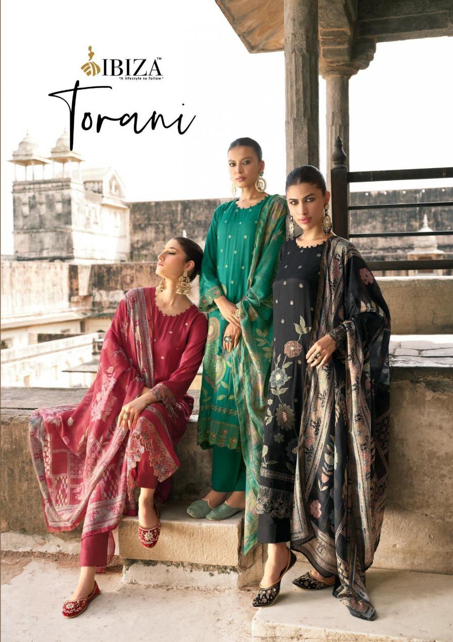 TORANI BY IBIZA BEMBERG MUSLIN JACQUARD 3PCS DRESS