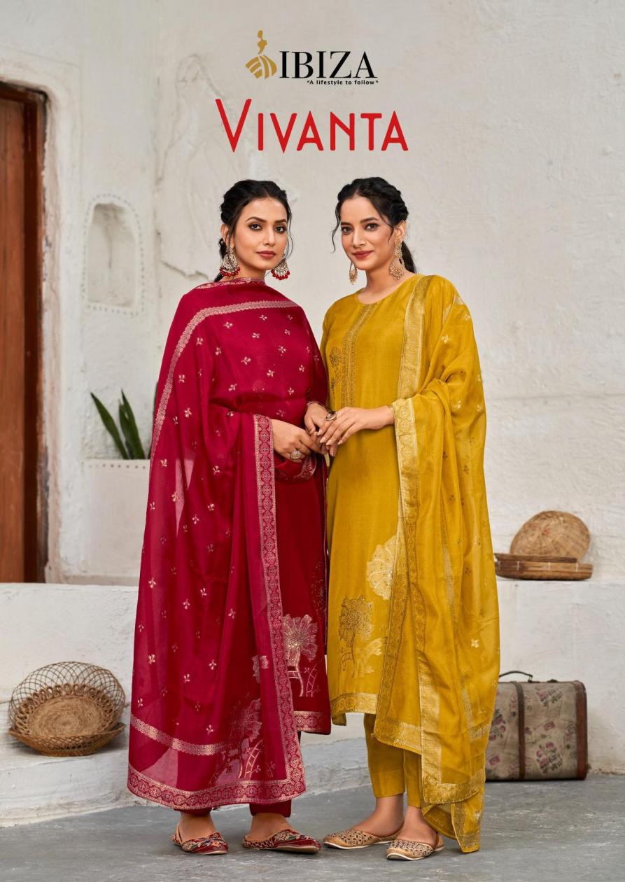 VIVANTA BY IBIZA BANGLORY SILK JACQUARD UNSTITCH SUITS 