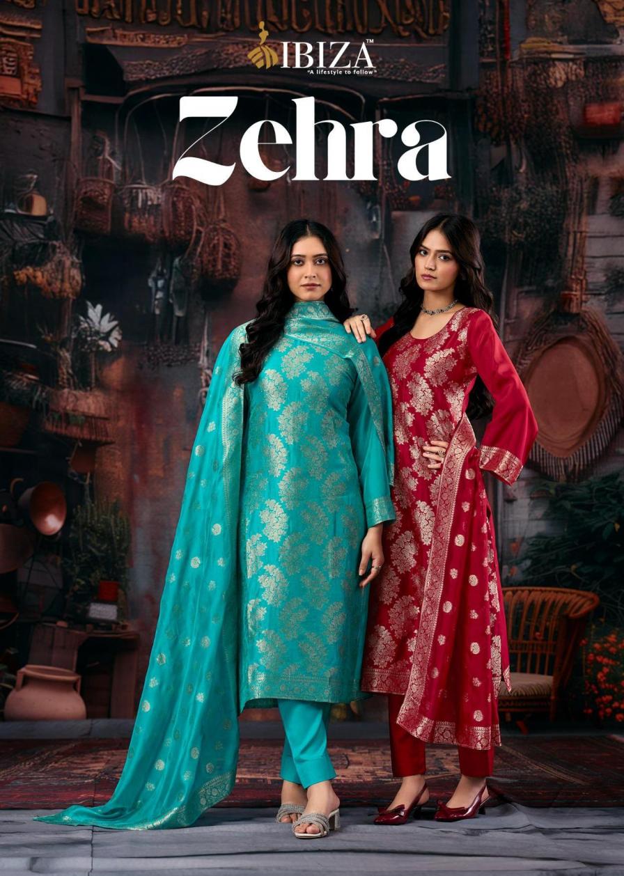 ZEHRA BY IBIZA AMAZING BANGLORY SILK JACQUARD 3PCS DRESS