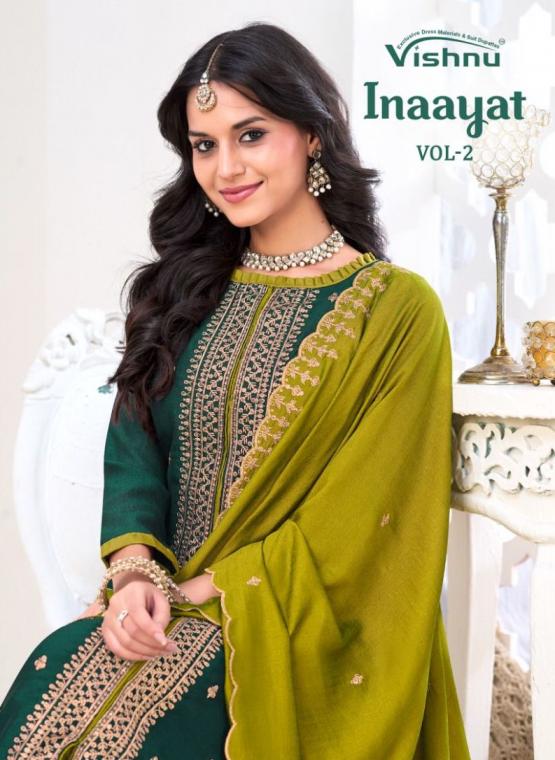 VISHNU INAAYAT VOL 2 AMAZING VICHITRA SILK UNSTITCH 3PCS DRESS