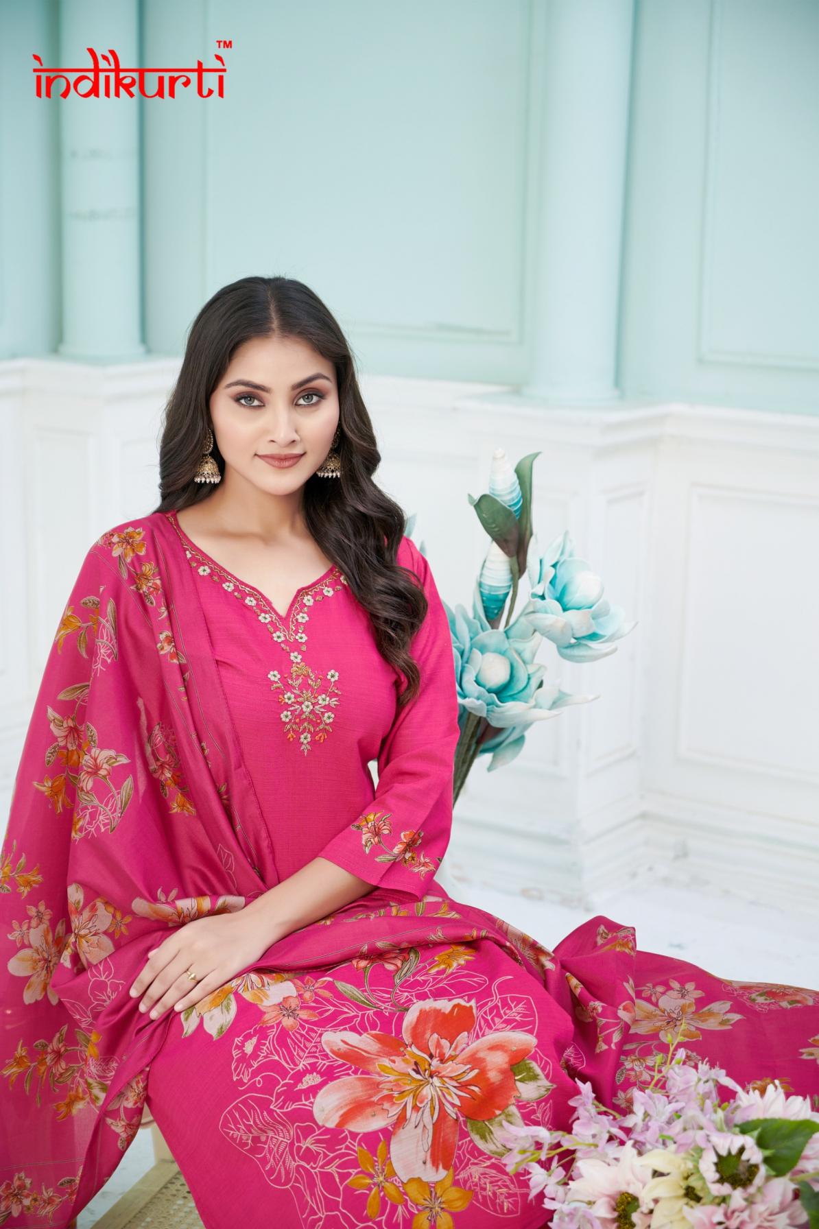 AAFREEN BY INDIKURTI STYLISH VETICAN FULL STITCH COMBO SUITS 