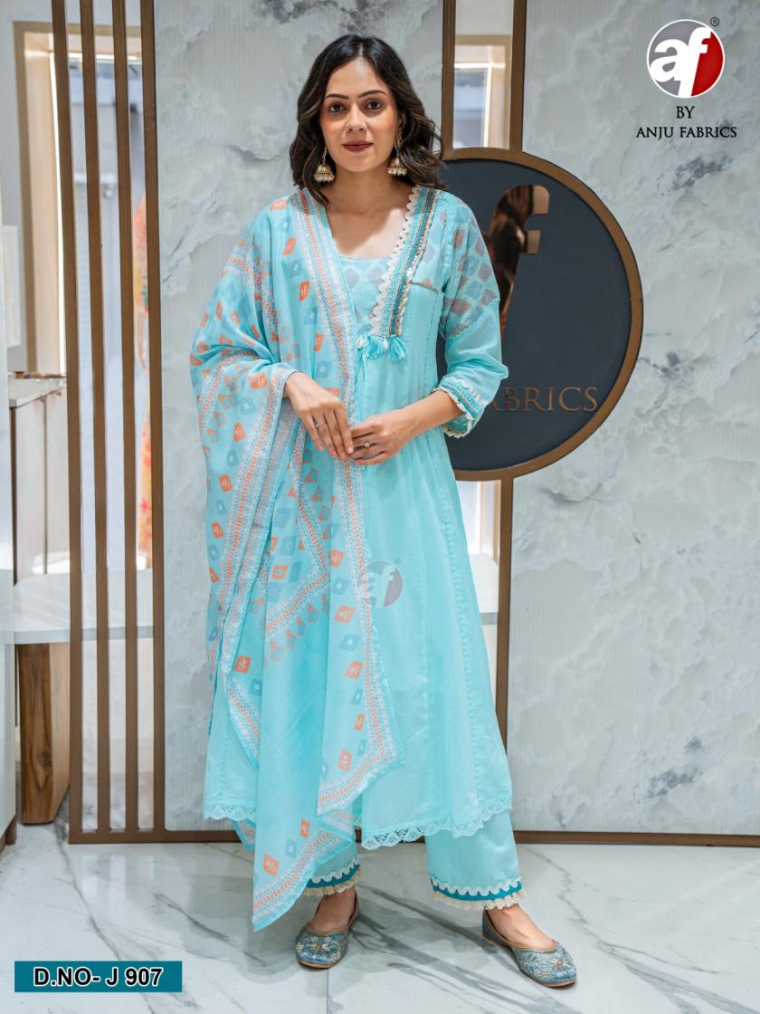 ANJU FAB J 907 MUL COTTON READYMADE UNIQUE COMBO SUIT FOR WOMENS 