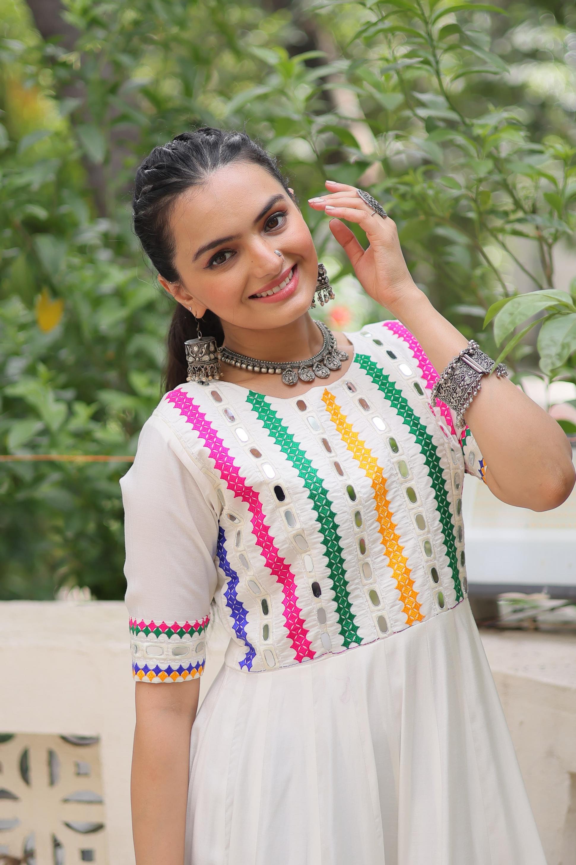 KA 1202 NAVRATRI SPECIAL FULL STITCH ROMAN GOWNS  
