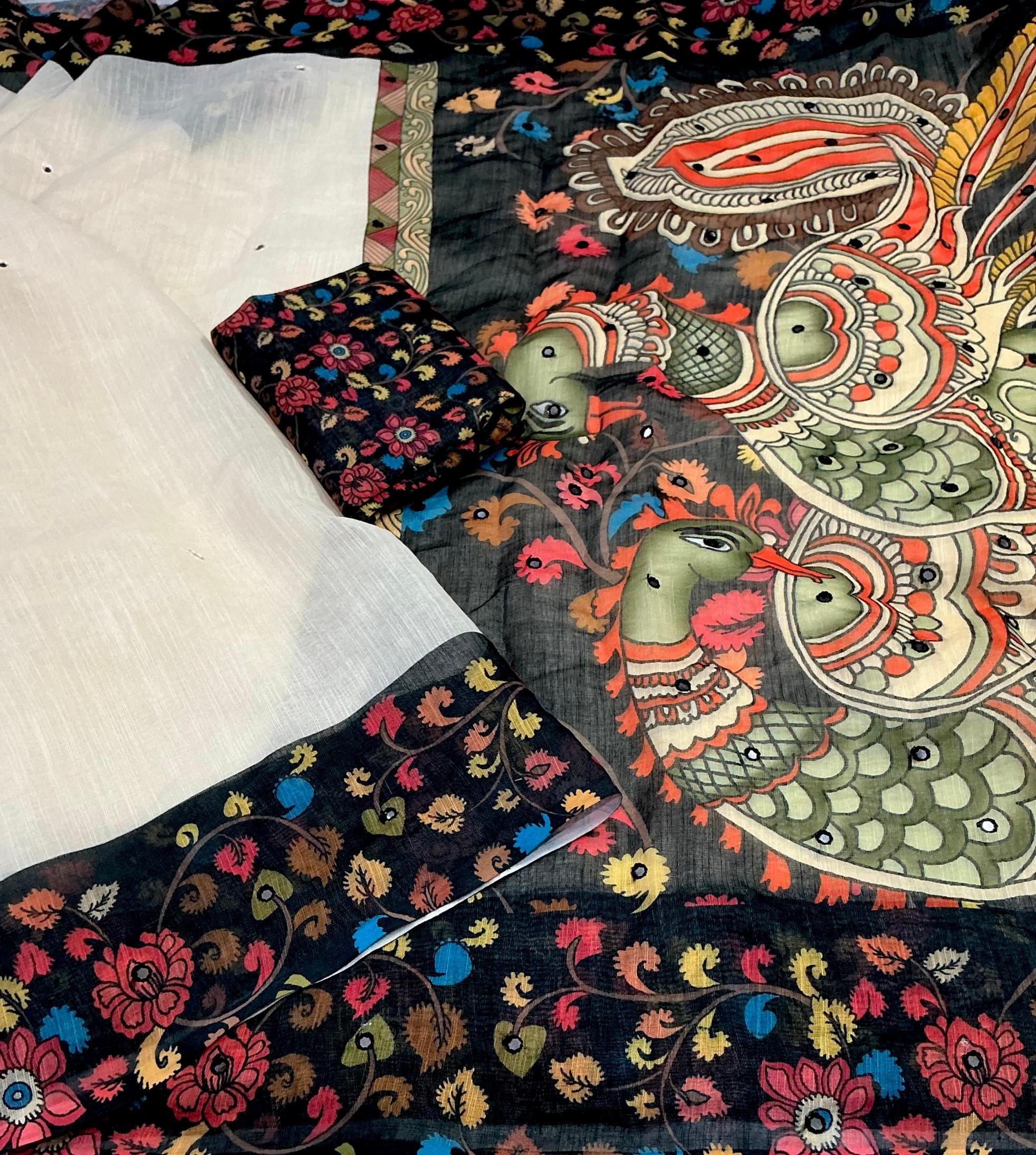 KALAMKARI LINEN WITH TONE-TO-TONE GORGEOUS LOOK SAREES 