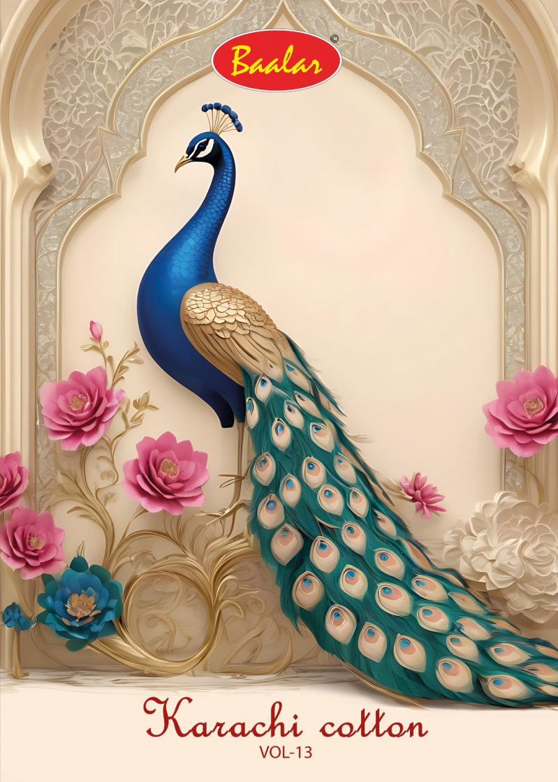 BAALAR KARACHI COTTON VOL 13 LAWN COTTON PRETTY UNSTITCH SUITS 