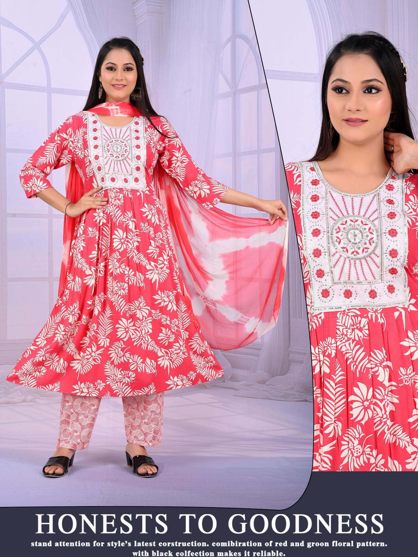 PADMAVATI KARISHMA RAYON HIT DESIGN FULL STITCH 3PCS DRESS 