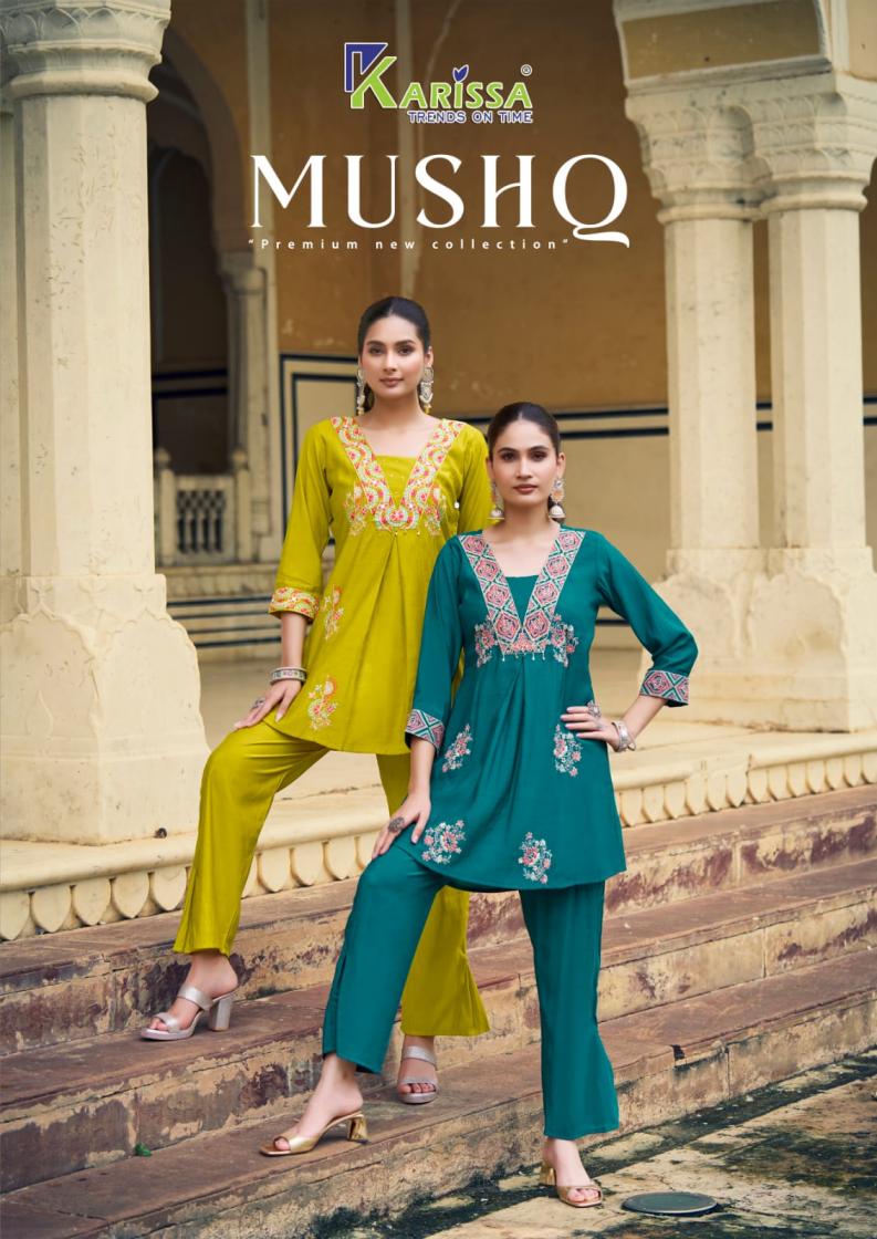 MUSHQ BY KARISSA AMAZING VISCOSE ROMAN FULL STITCH CO-ORD SET