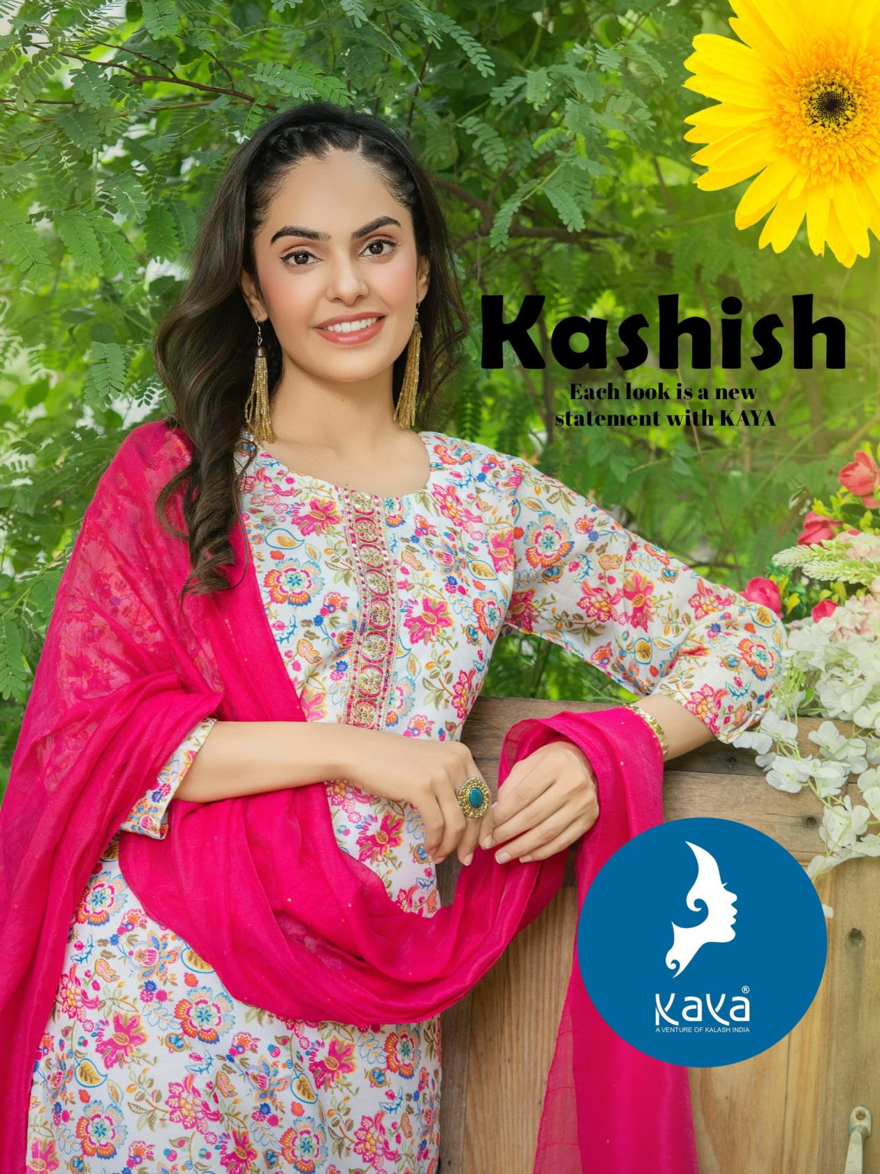 KAYA KASHISH READYMADE PRETTY CHANDERI JACQUARD 3PCS DRESS