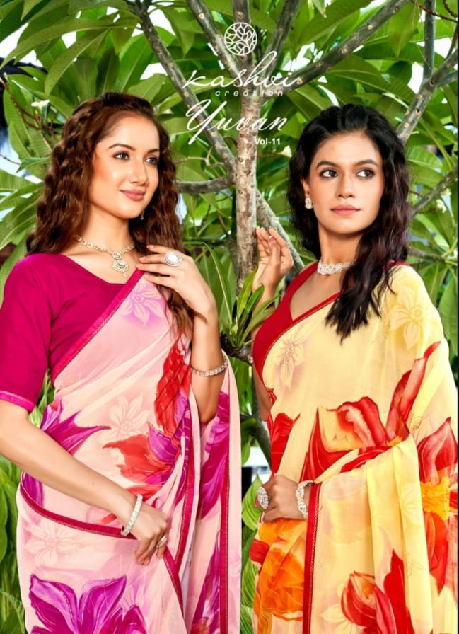 YUVAN VOL 11 BY KASHVI CREATION AMAZING GEORGETTE SAREES 