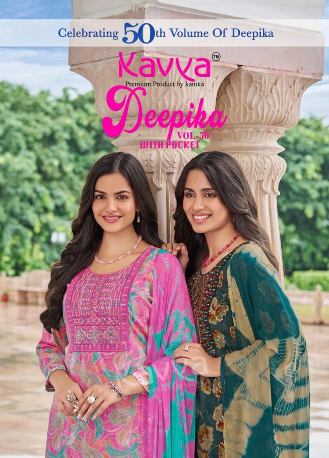 DEEPIKA VOL 50 BY KAVYA READYMADE PRETTY CAPSULE 3PCS DRESS
