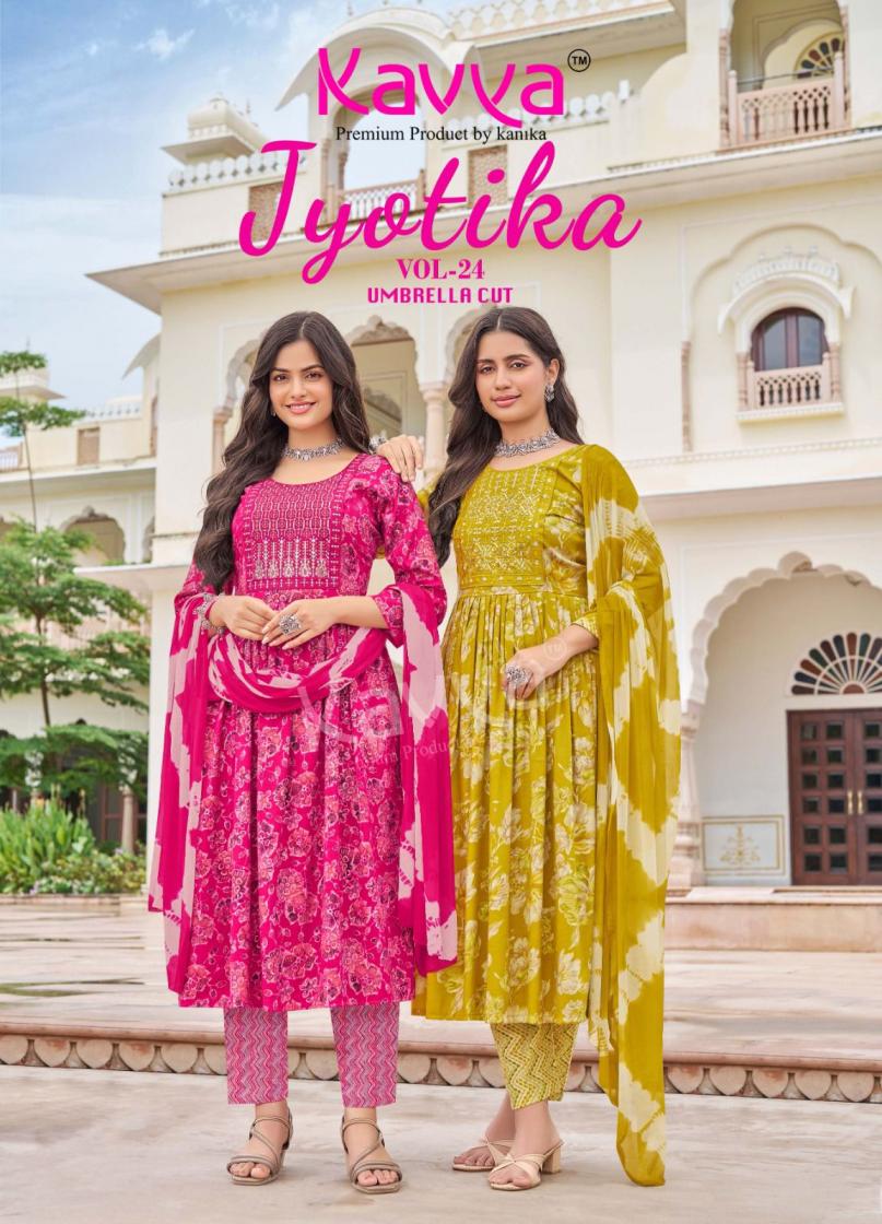 JYOTIKA VOL 24 BY KAVYA READYMADE STYLISH CAPSULE PRINT 3PCS DRESS