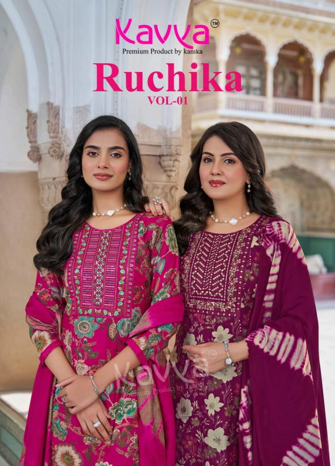 RUCHIKA VOL 1 BY KAVYA HIT DESIGN FULL STITCH VATICAN SUIT FOR WOMENS 