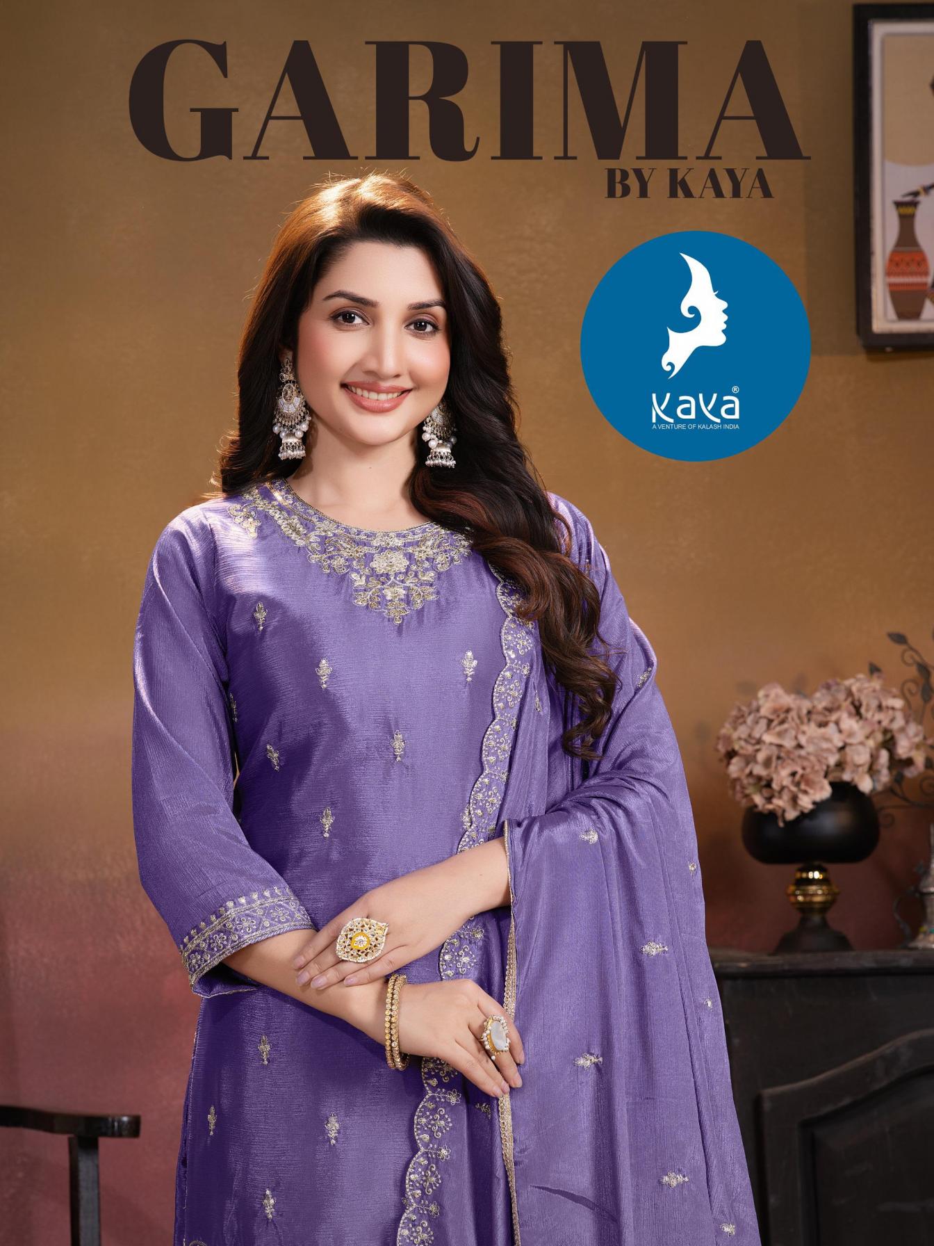 GARIMA BY KAYA CHINON UNIQUE READYMADE PLUS SIZE PLAZZO 3PCS DRESS