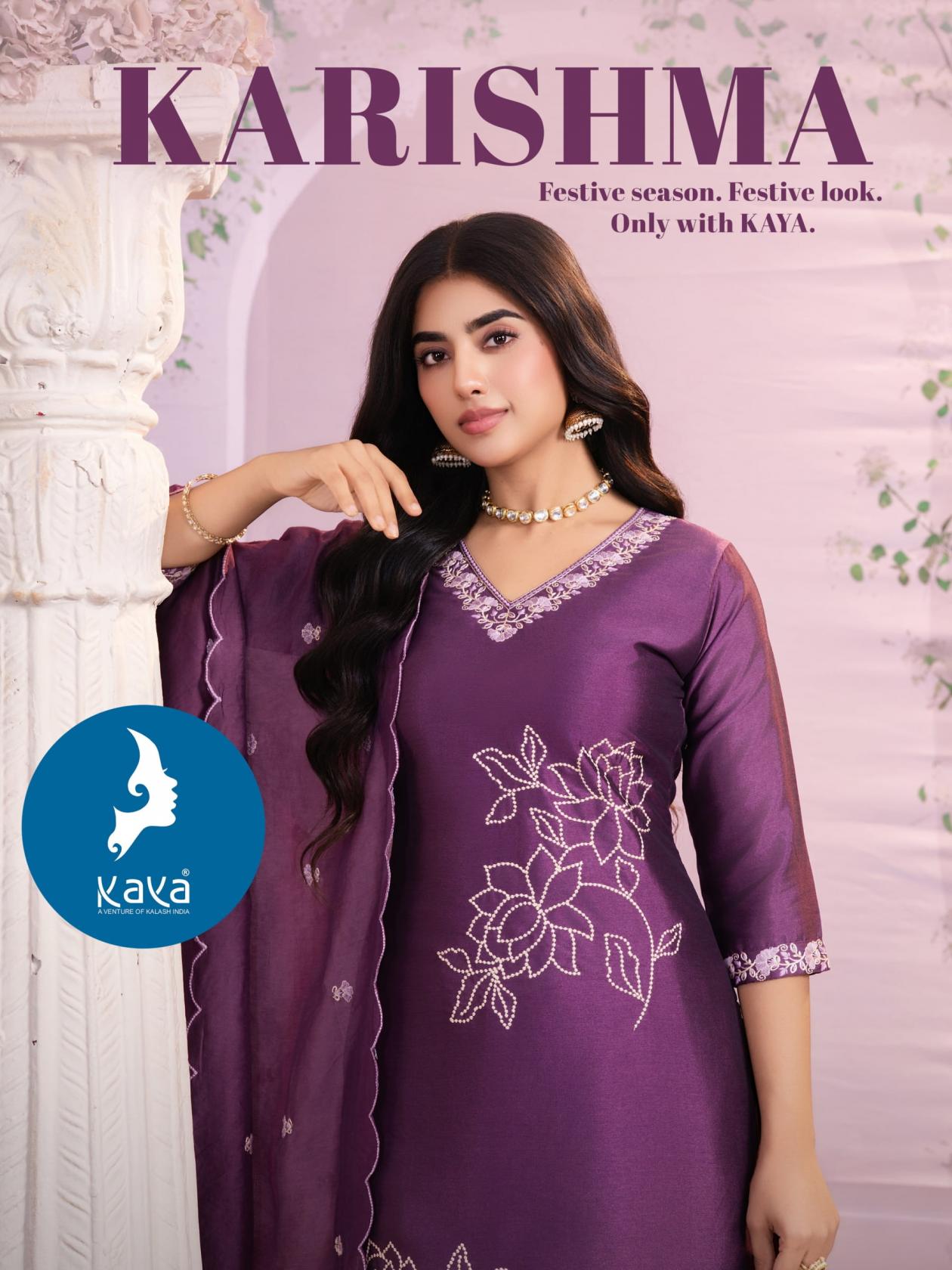 KARISHMA BY KAYA READYMADE PRETTY VICTORIA SILK 3PCS DRESS