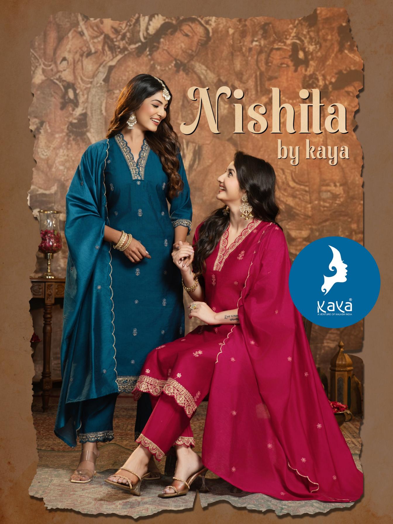 NISHITA BY KAYA VERTICAN HIT DESIGN FULL STITCH LADIES SUITS 
