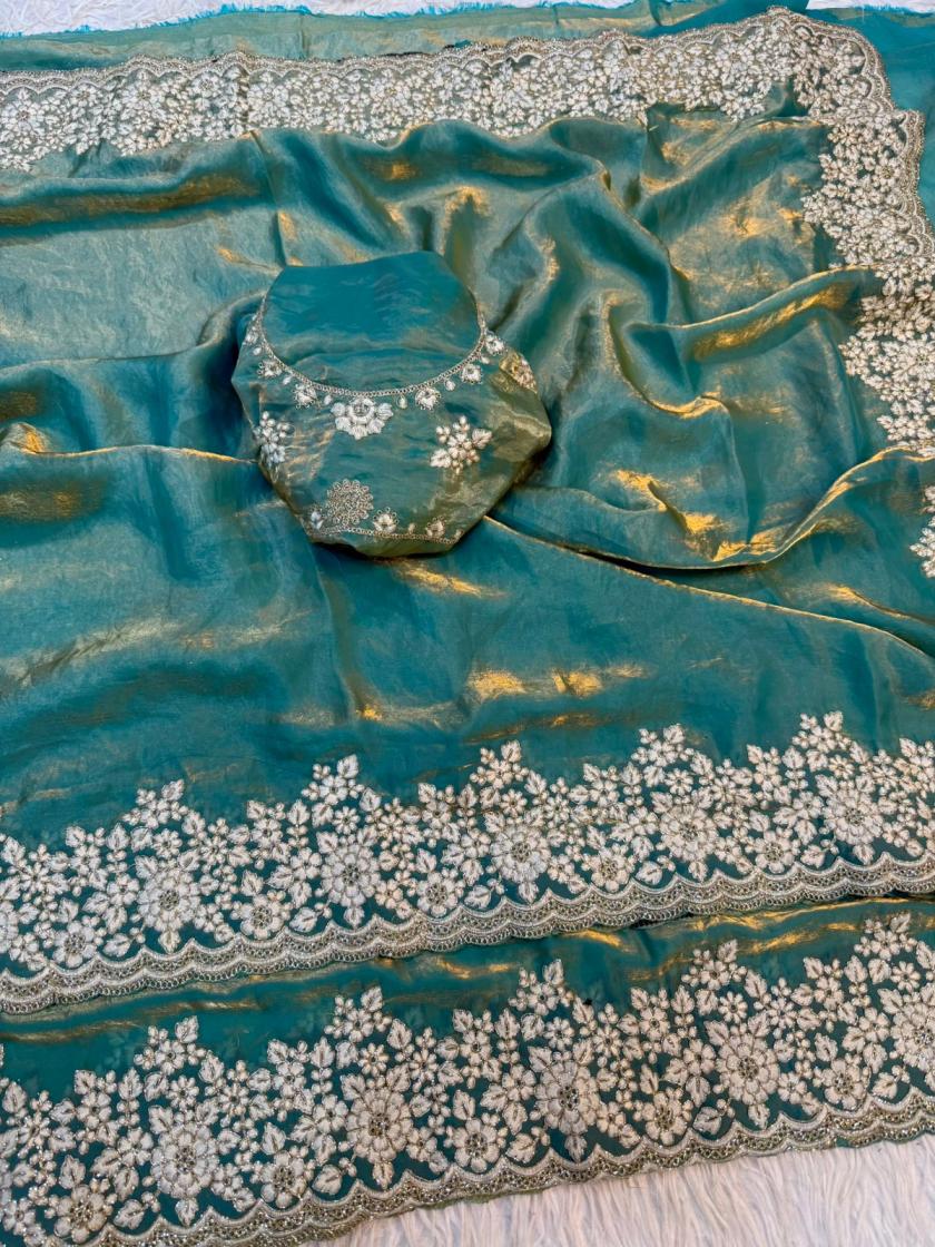 KC 175 SILK EMBROIDERED PARTY WEAR SAREES 