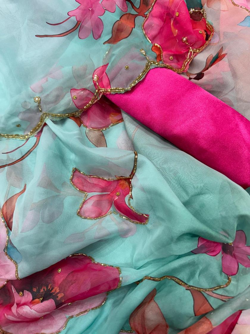 KC 2062 HIT DESIGN SOFT TEBBY SILK FLORAL PRINT SAREE ONLINE   