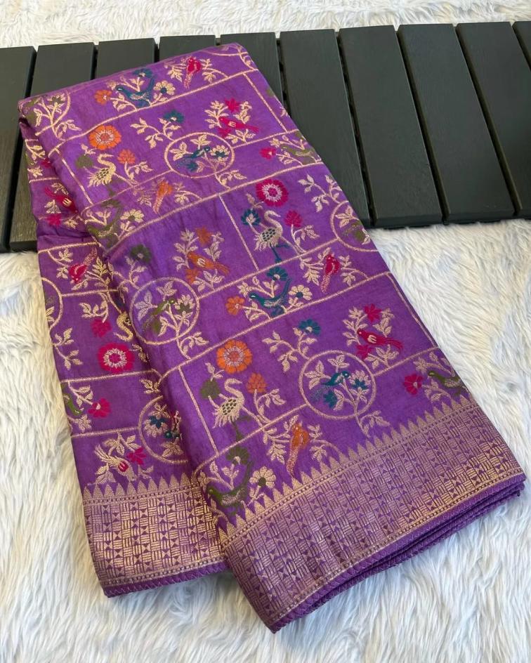 KC 337 RUSSIAN COTTON SILK WEAVING UNIQUE SAREES 