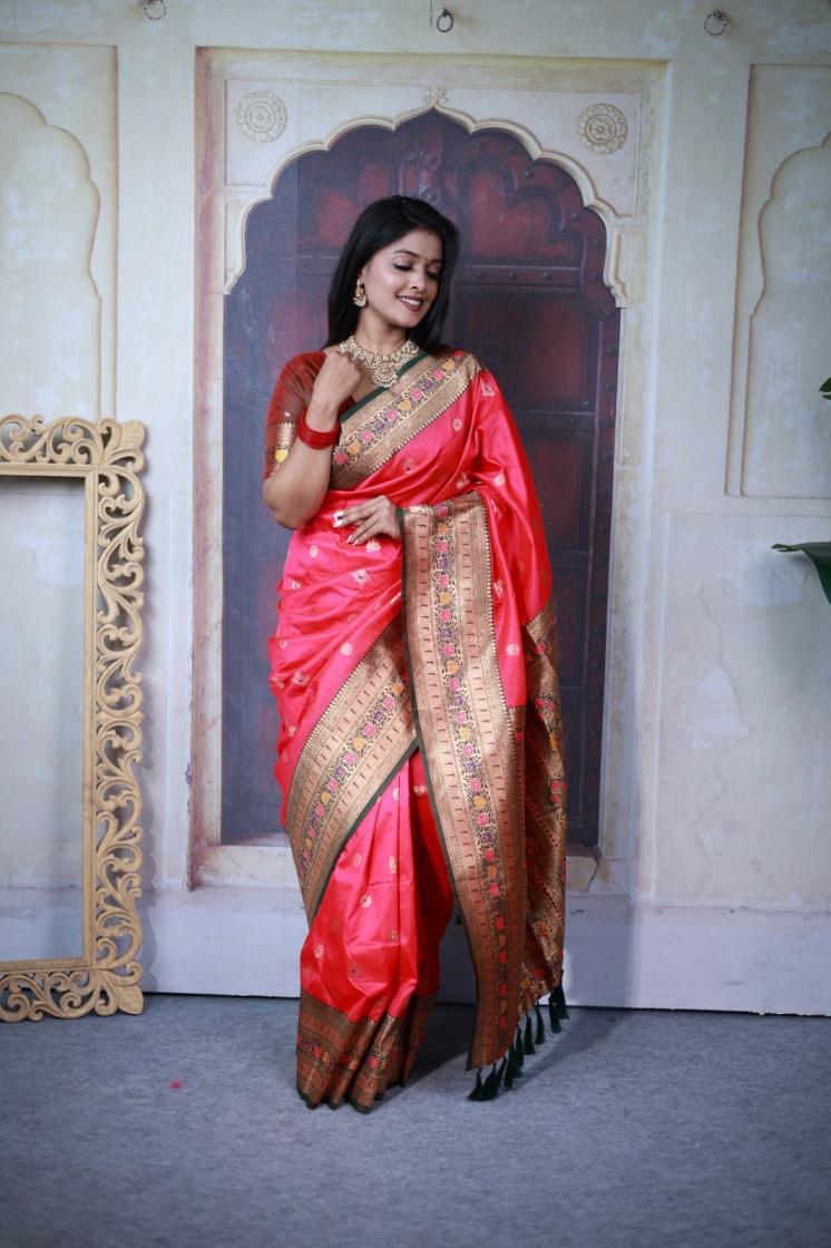 KC 7024 ATTRACTIVE LOOK AJANTA LOTUS PAITHANI SAREES 
