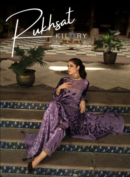 RUKHSAT BY KILORY TRENDS VELVET DESIGNER 3PCS WINTER DRESS