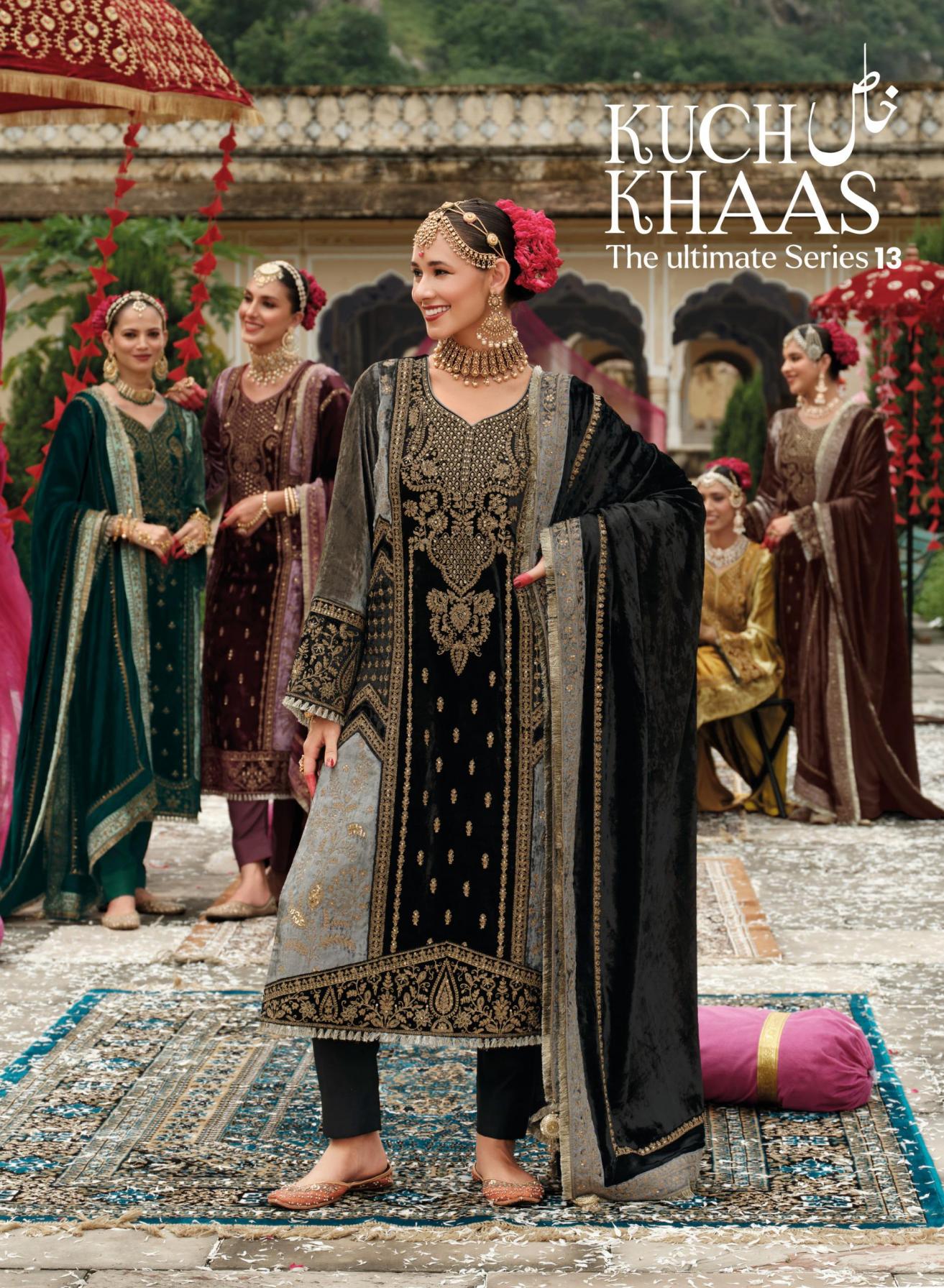 IBIZA LIFESTYLE KUCH KHAAS VOL 13 WINTER SILKY VELVET SUIT FOR WOMENS 