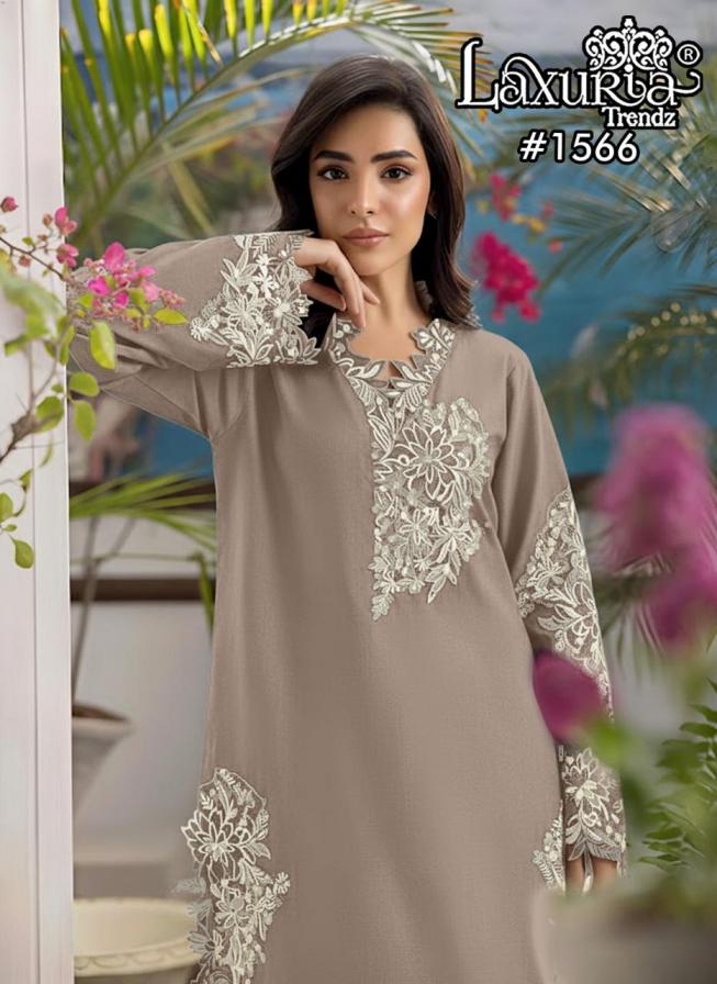 1566 BY LAXURIA TRENDZ SOFT BSY FULL STITCH PAKISTANI 3PCS DRESS