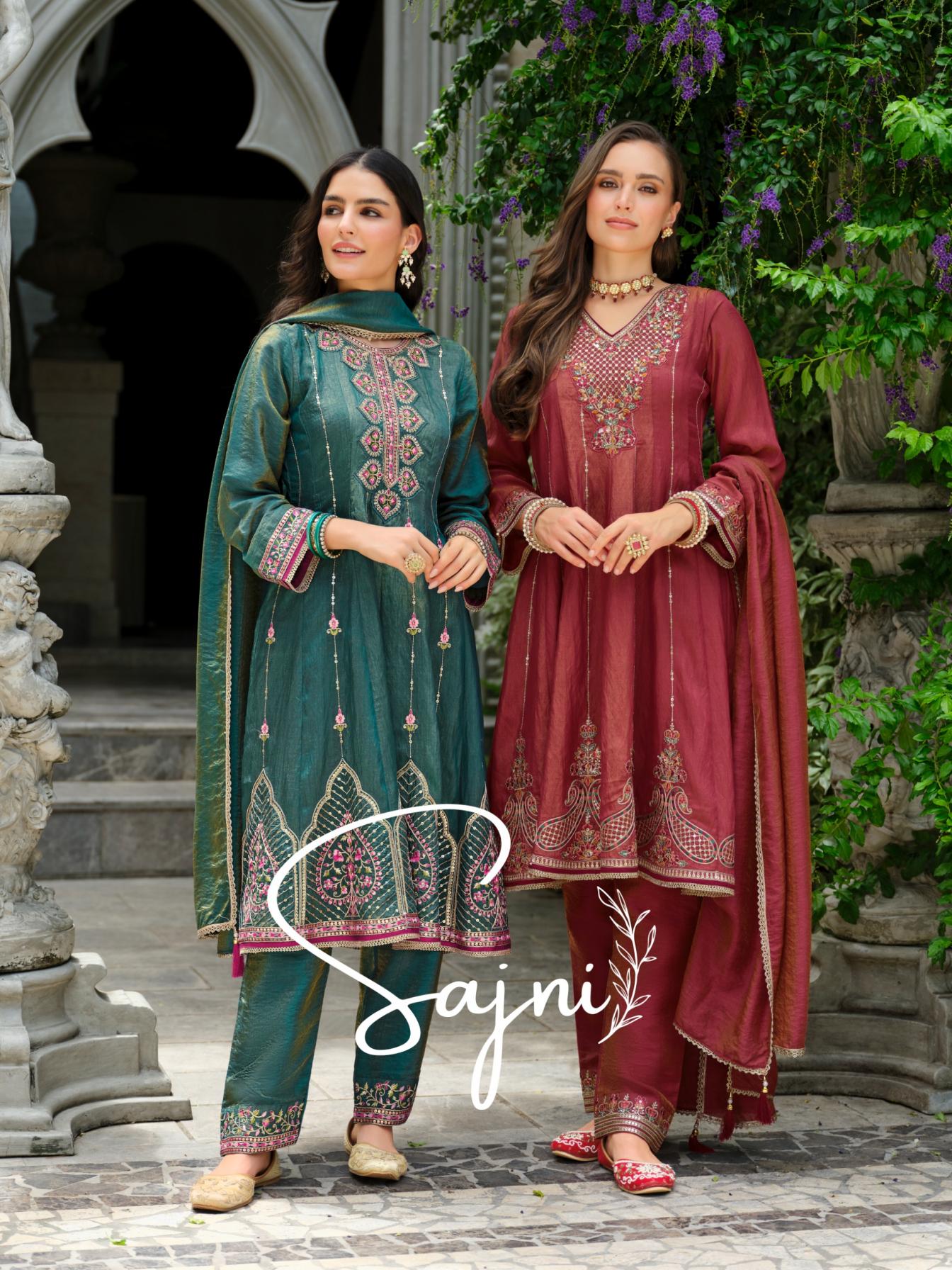SAJNI BY LILY & LALI VISCOSE SILK ATTRACTIVE READYMADE LADIES SUITS 