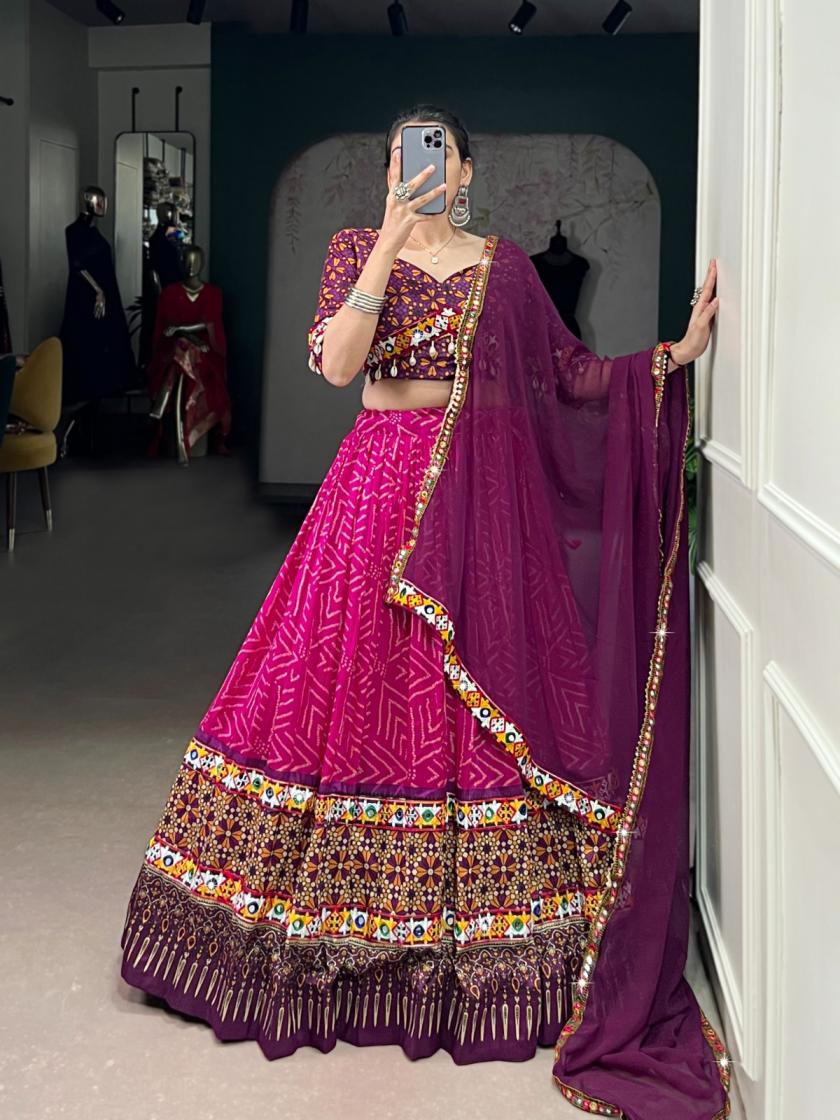 LNB1725 TASAR SILK NAVRATRI SPECIAL READYMADE LEHENGA CHOLI ONLINE 