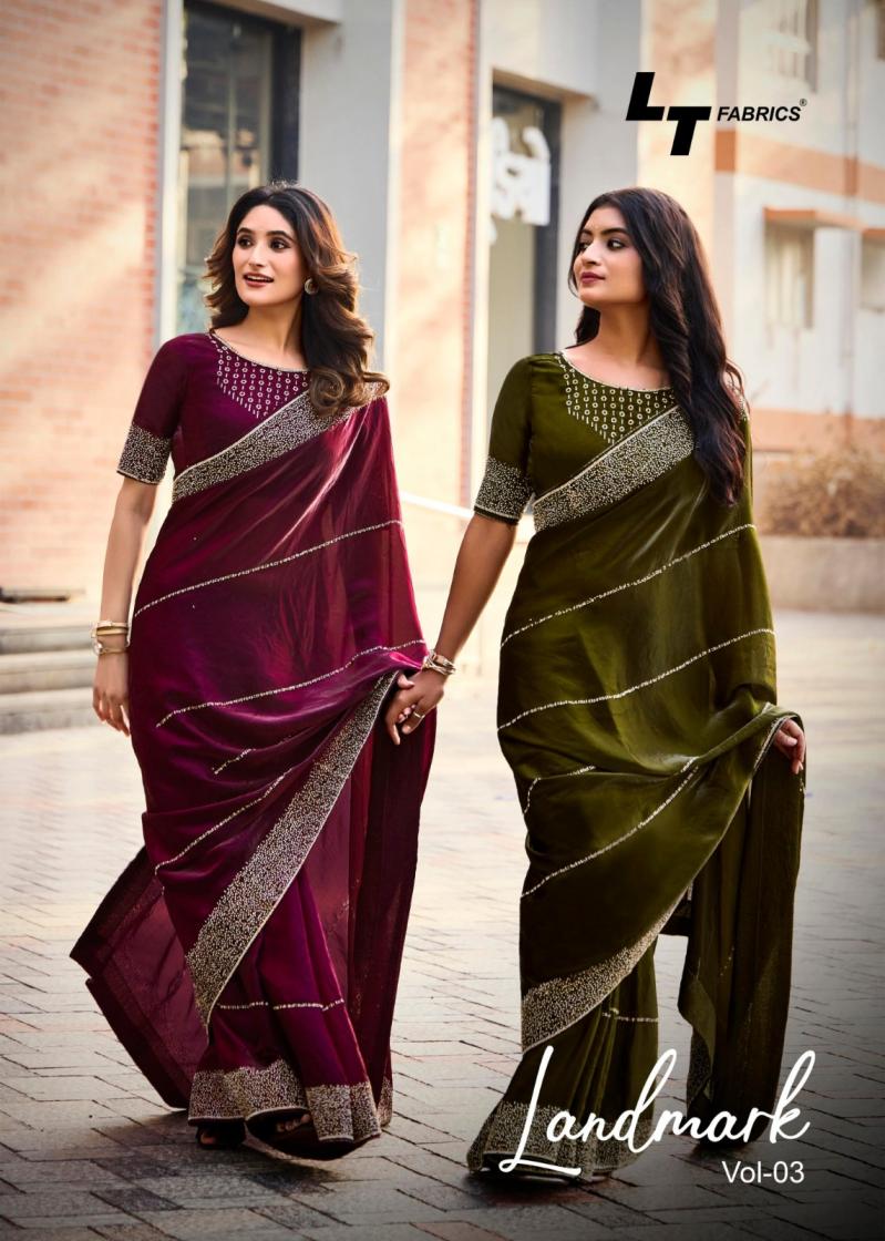 LANDMARK VOL 3 BY LT FASHION MALAI SILK PARTY WEAR SAREES