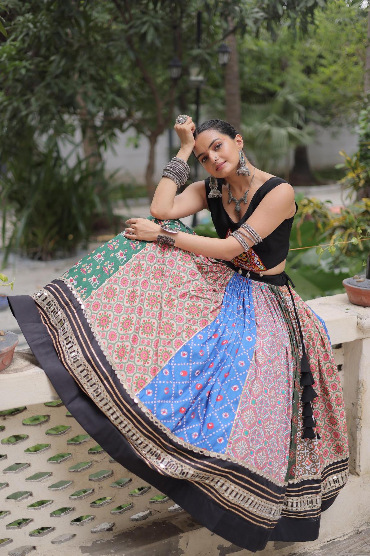 LW 7136 HALF SAREE FULL STITCH COTTON NAVRATRI CHANIYA CHOLI 