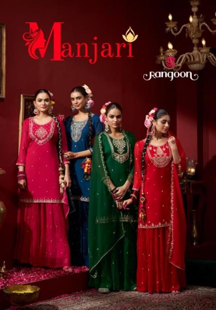 RANGOON MANJARI CHIFFON READMADE CLASSIC PLAZZO STYLE DRESS