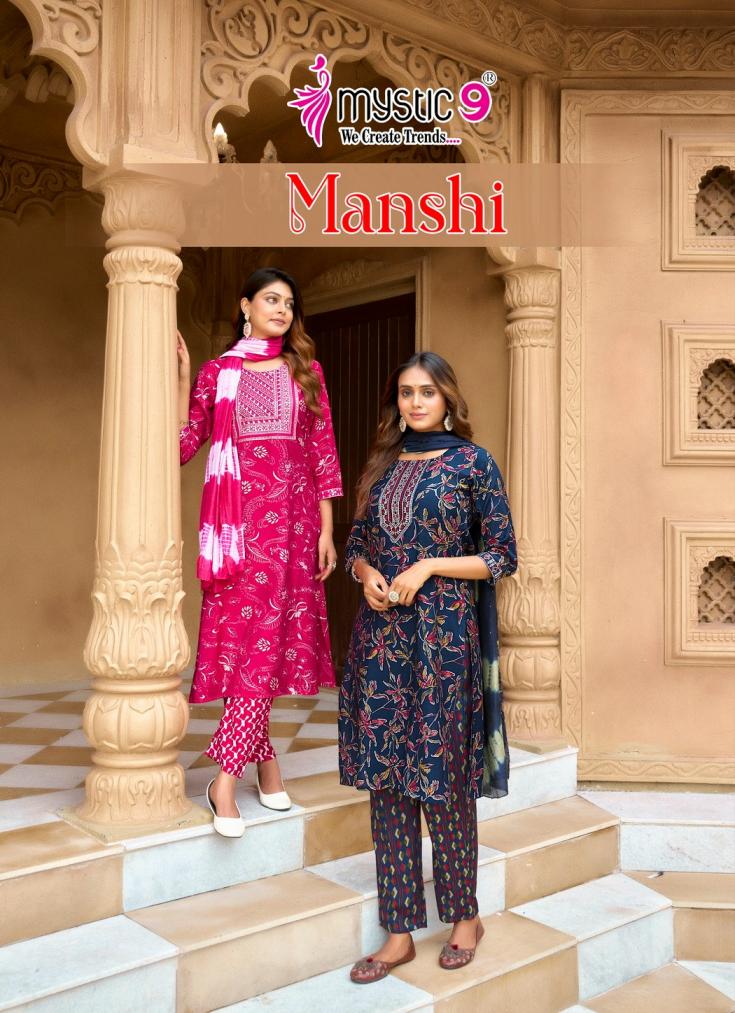 MYSTIC9 MANSHI VOL 1 ROMAN SILK READYMADE FANCY SUIT FOR GIRLS  