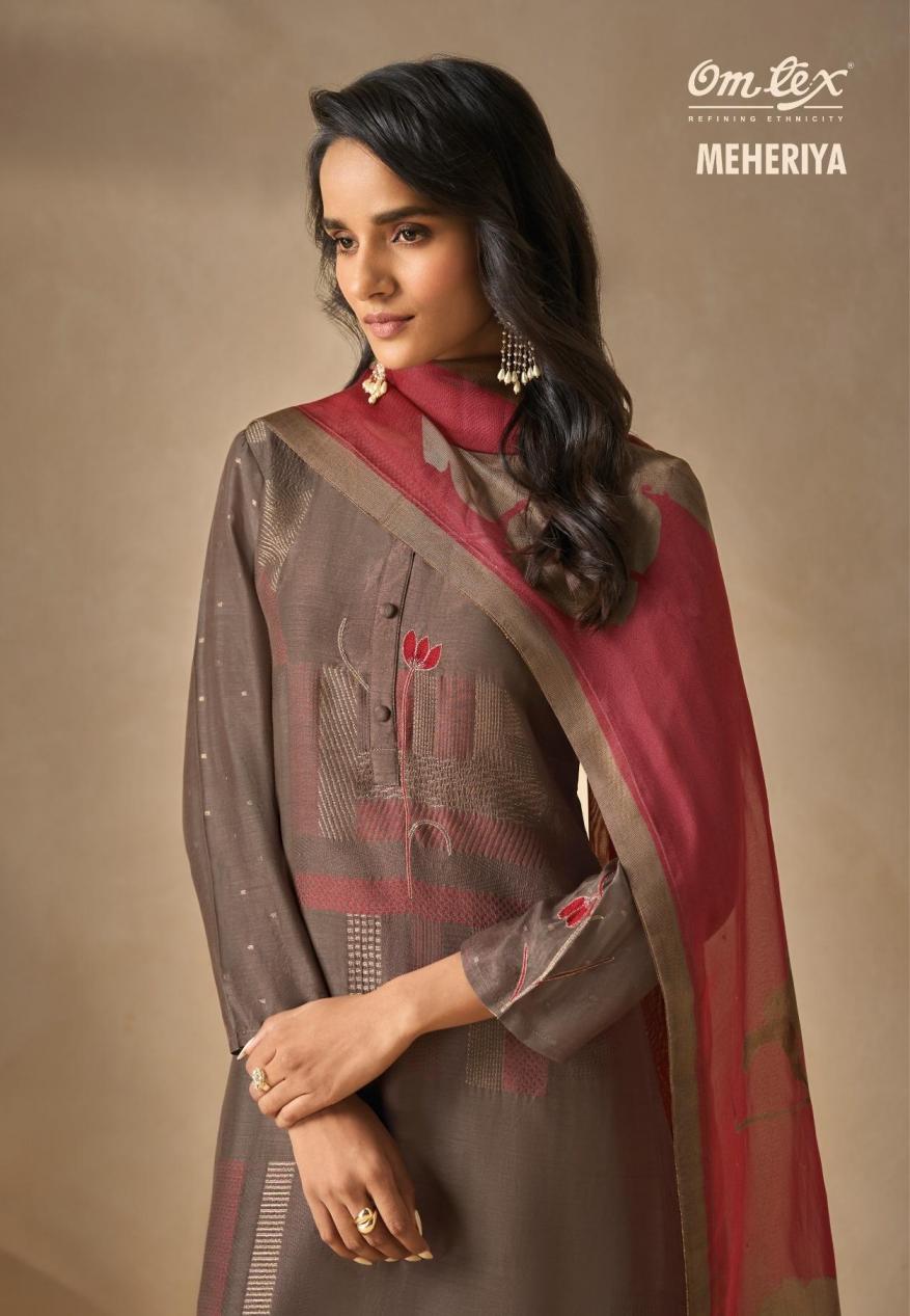 OMTEX MEHERIYA MUSLIN JACQUARD ATTRACTIVE 3PCS DRESS