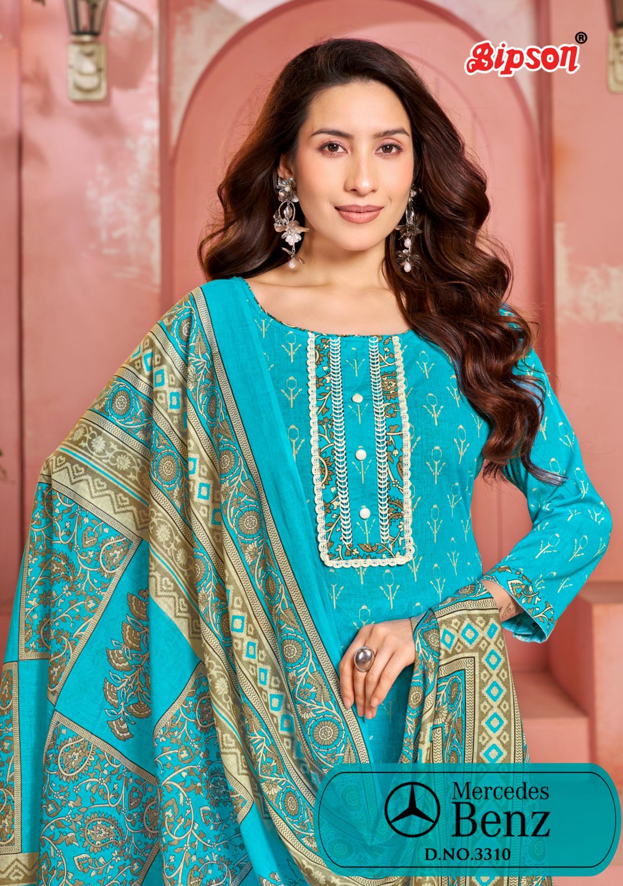 BIPSON PRINTS MERCEDES 3310 COTTON 3PCS DRESS 