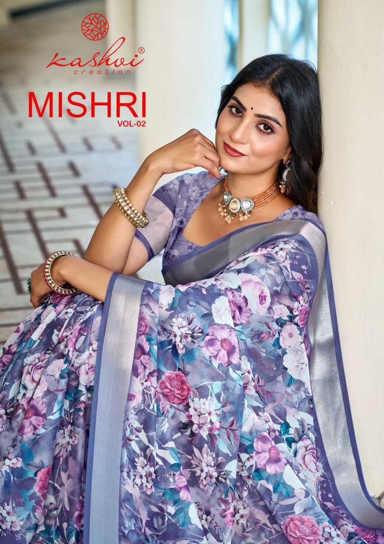 KASHVI CREATION MISHRI VOL 2 PRETTY LOOK DULL MOSS SAREES 