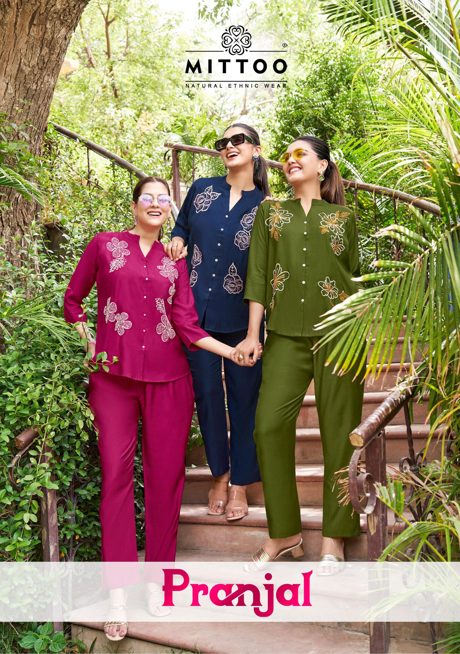 PRANJAL BY MITTOO FULLY STITCH VISCOSE WEAVING CO-ORD SET