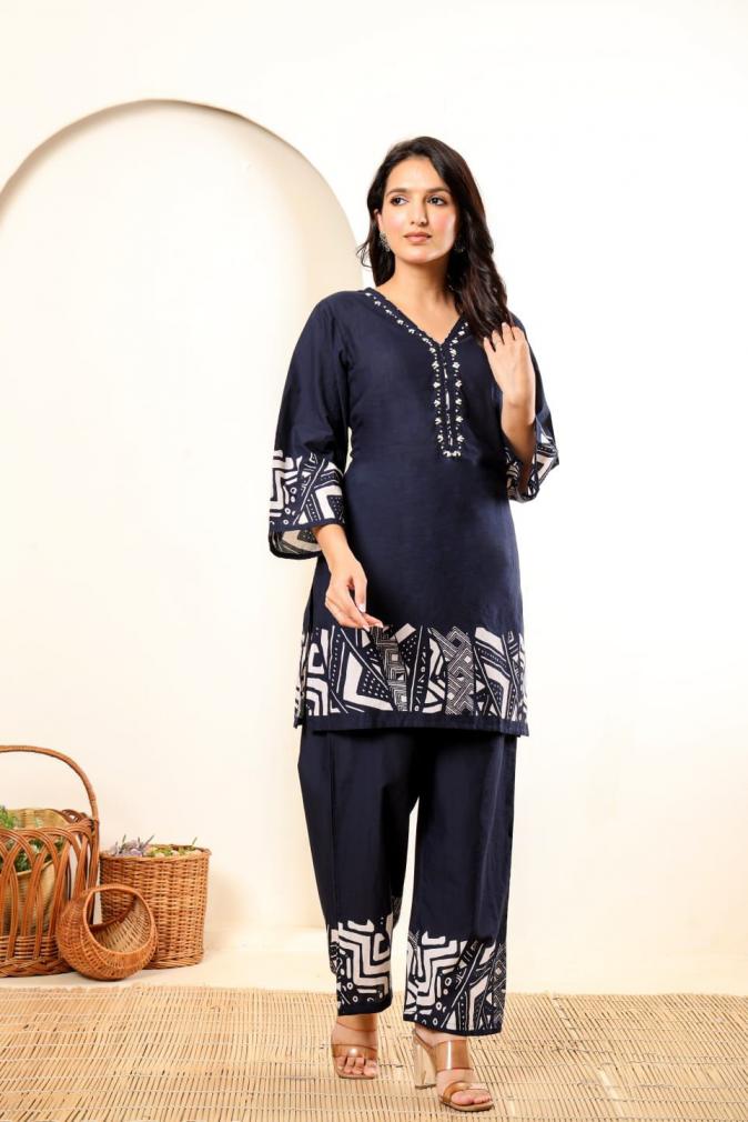 MODERN POPULAR DESIGN FULL STITCH COTTON CO-ORD SET ONLINE 