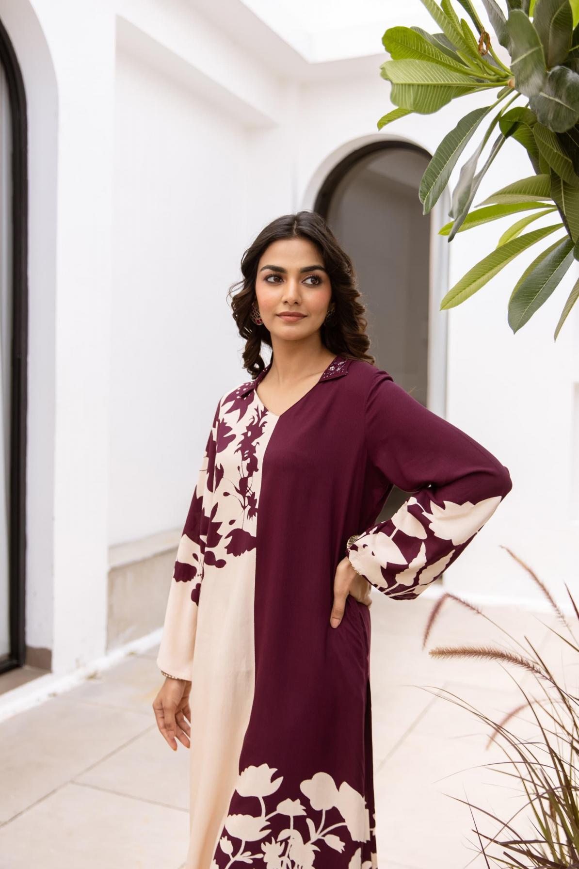 MODERN CASUAL READYMADE GERMAN RAYON COMBO KURTI WITH PLAZZO 