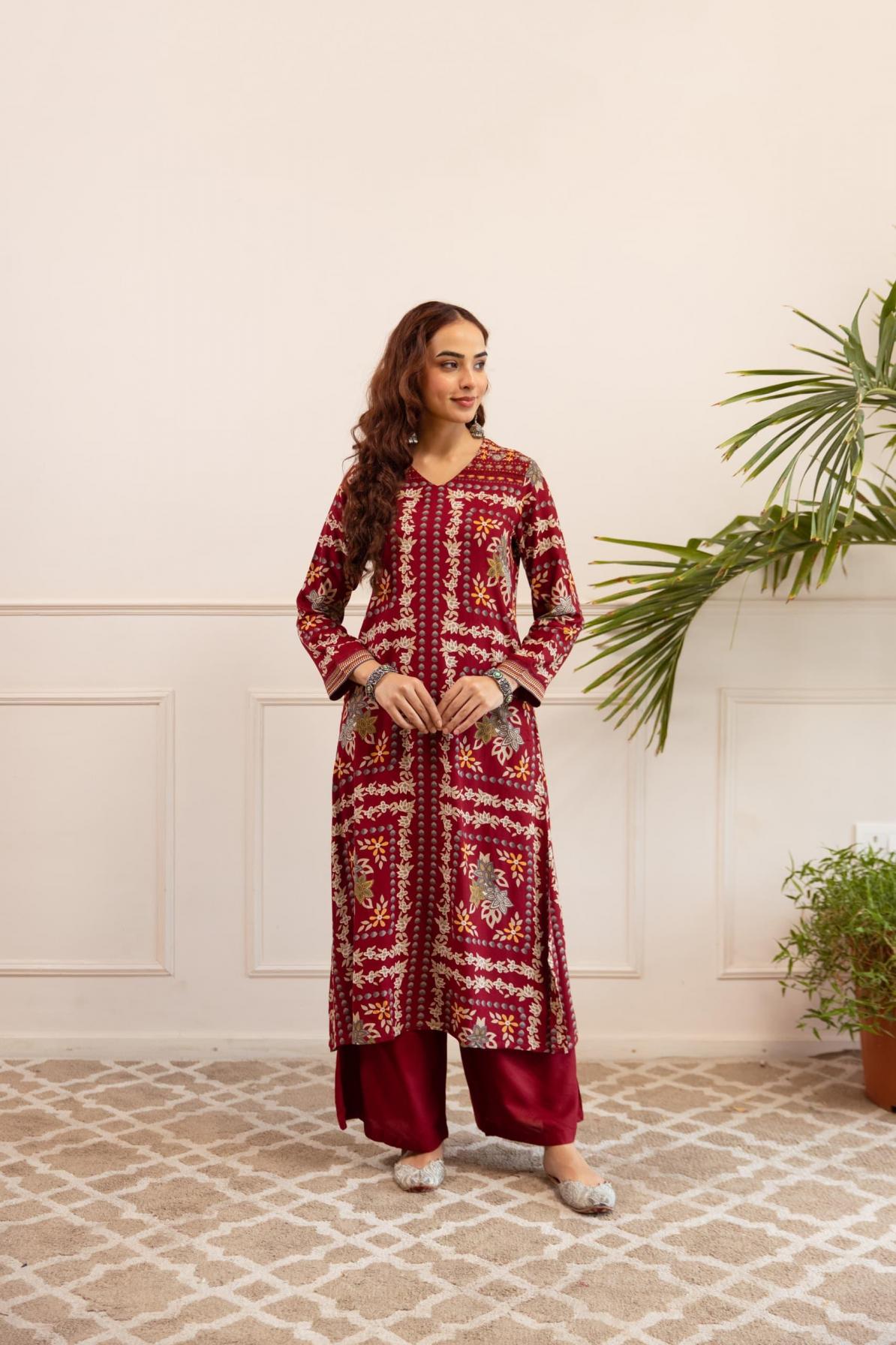 MODERN GERMAN RAYON READYMADE STYLISH COMBO CO-ORD SET 