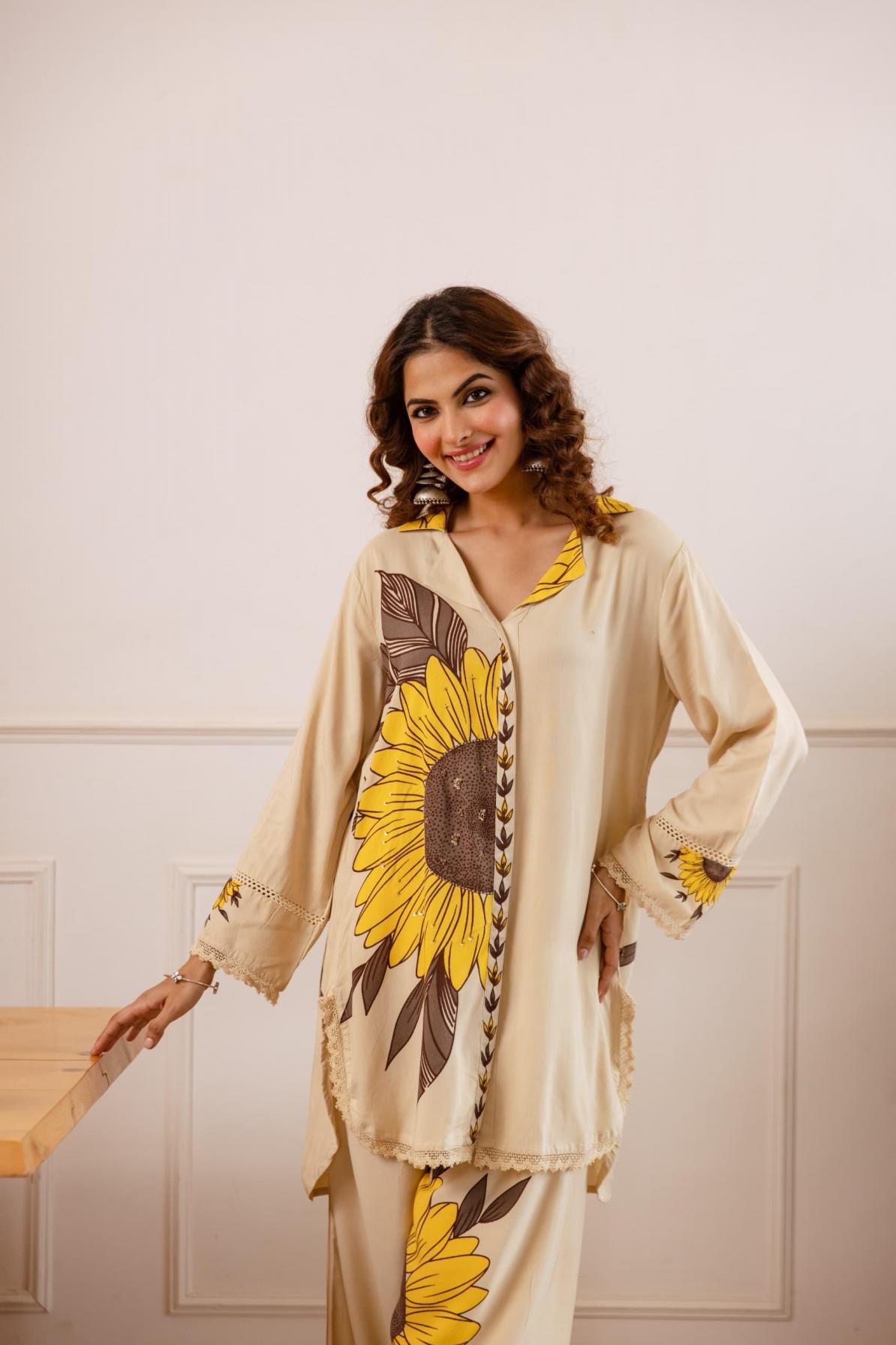 MODERN GERMAN RAYON FULL STITCH COMBO SET FANCY CO-ORD SET 