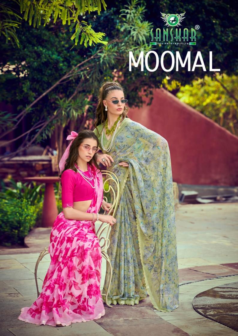 SANSKAR TEX PRINTS MOOMAL GEORGETTE CHIFFON BEST SAREE ONLINE 